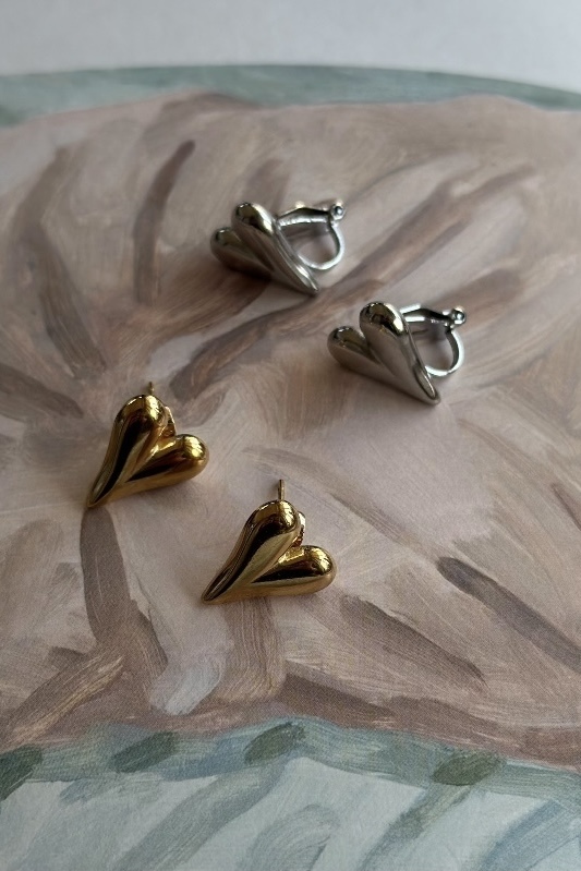 petit heart pierce & earring