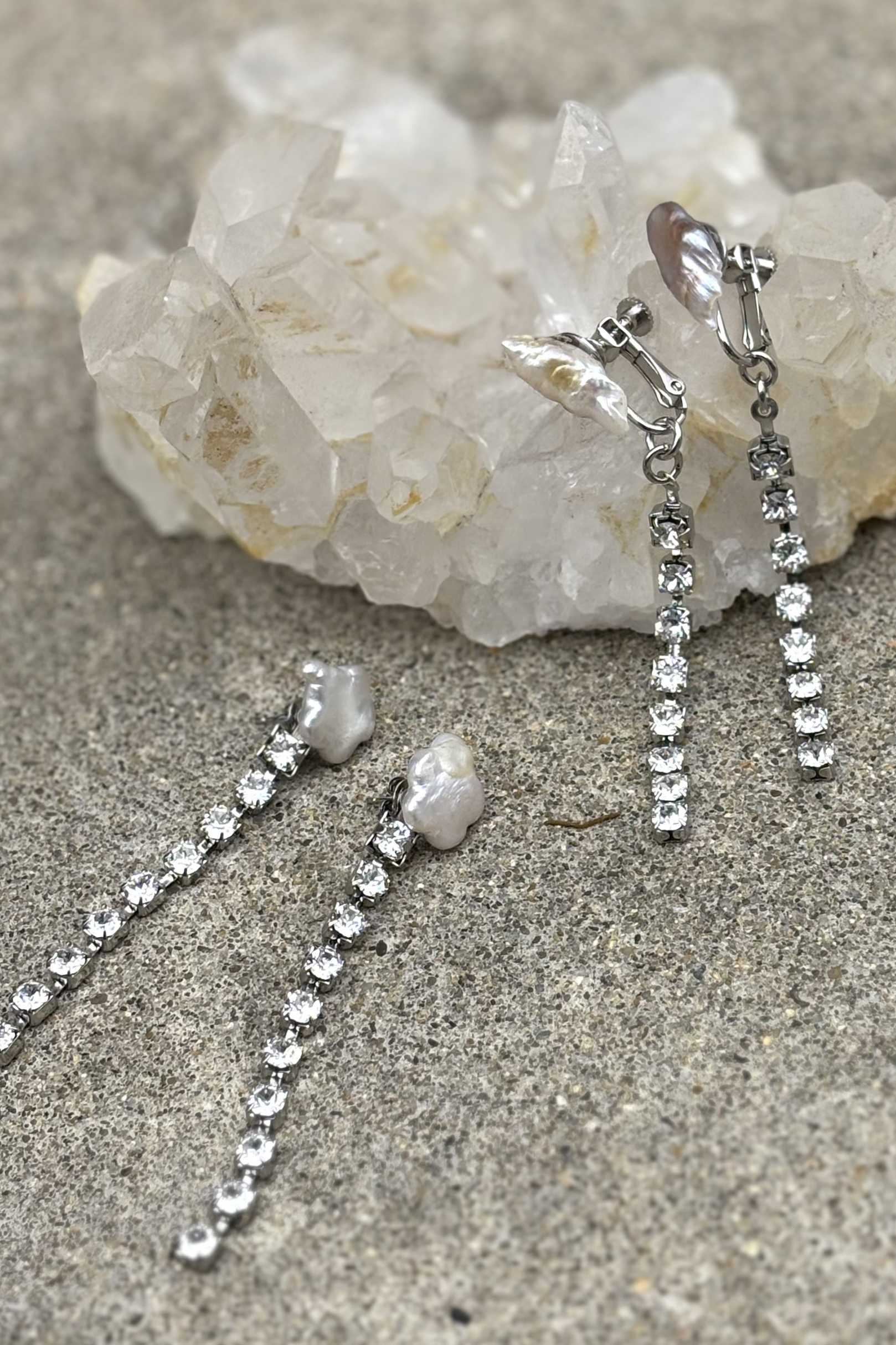 ミキスケ&ハニー　honey styleペンシル HONEY MI HONEY 】shell stone long pierce＆earing HONEY.MALL