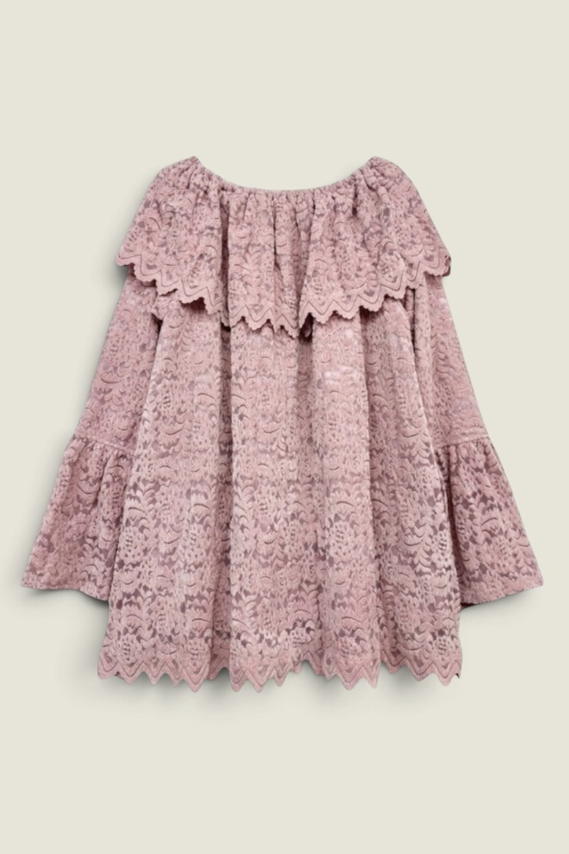 【HONEY MI HONEY】brush lace scallop tunic