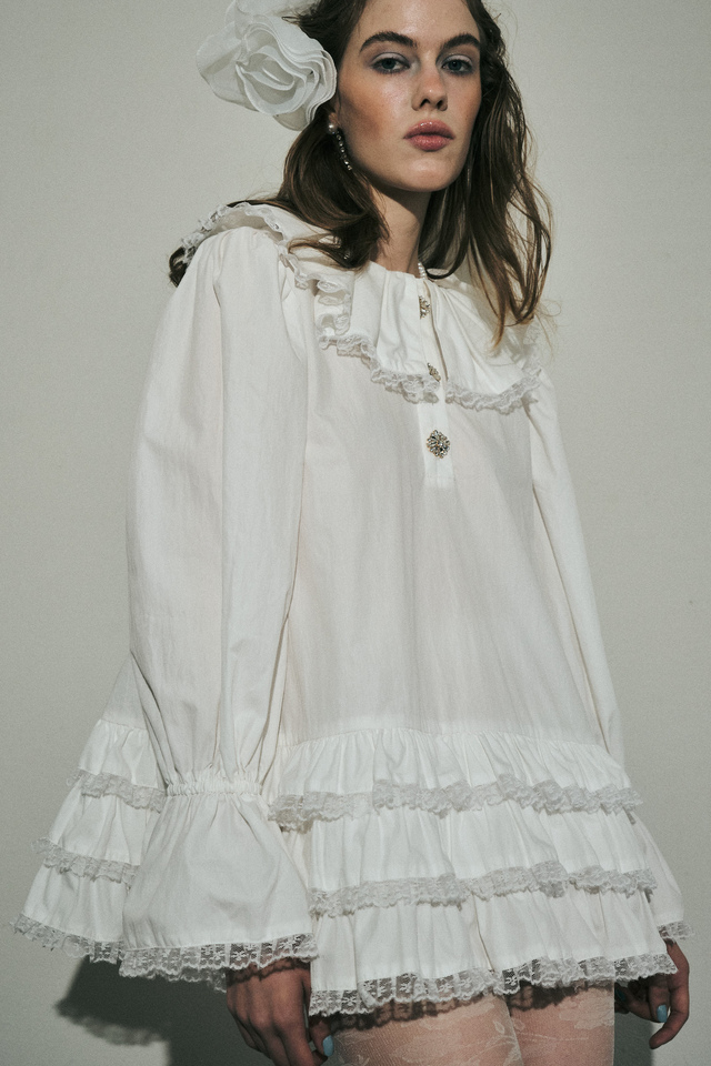 【HONEY MI HONEY】bijou button tunic one-piece