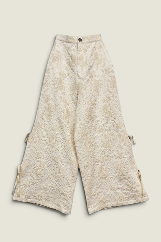 【HONEY MI HONEY】side ribbon jacquard pants