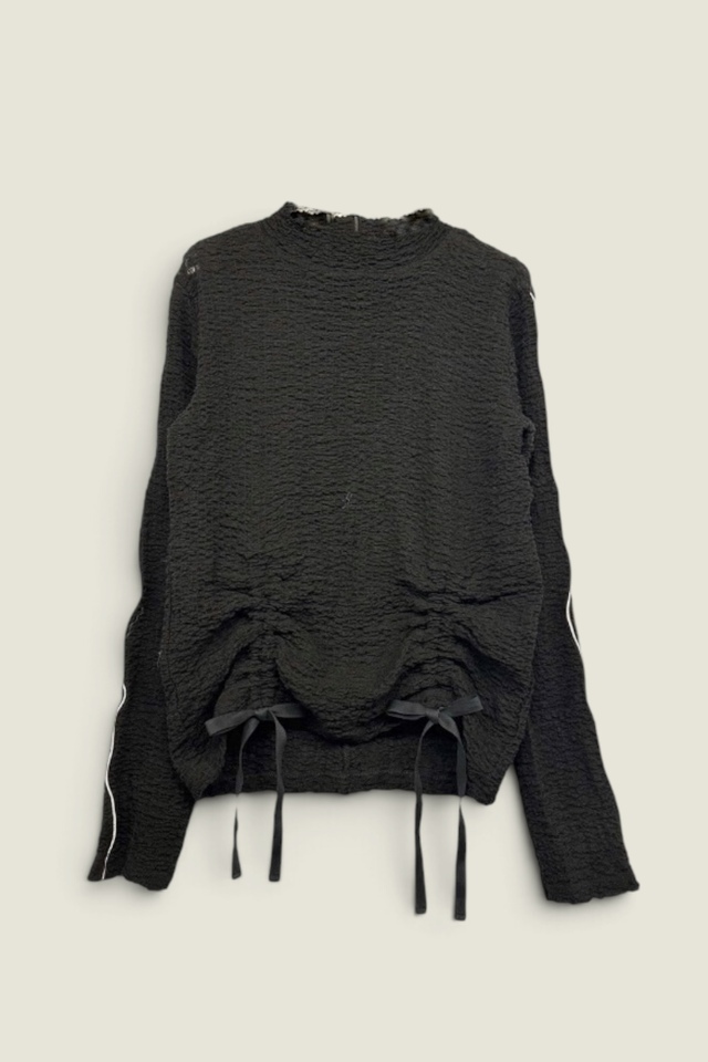 【HONEY MI HONEY】shirring line high neck tops