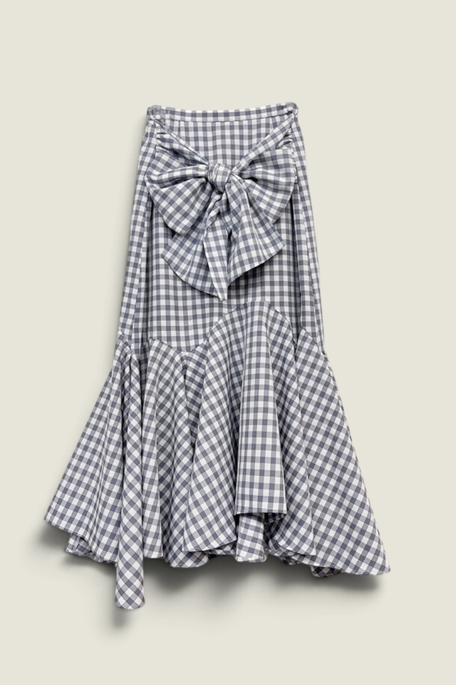 【HONEY MI HONEY】ribbon frill long skirt