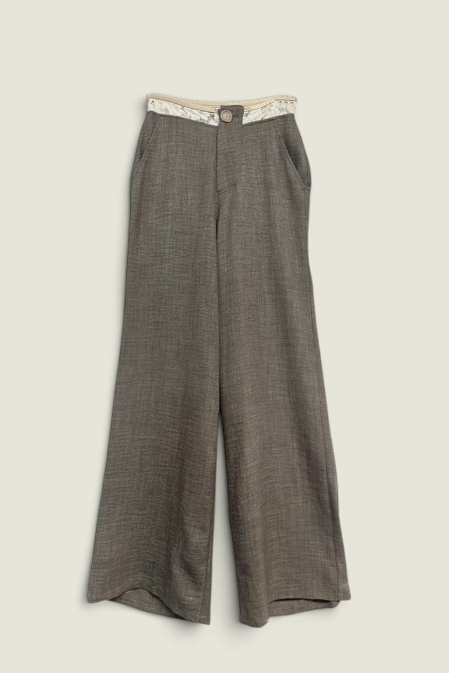 【HONEY MI HONEY】flannel waist lace pants