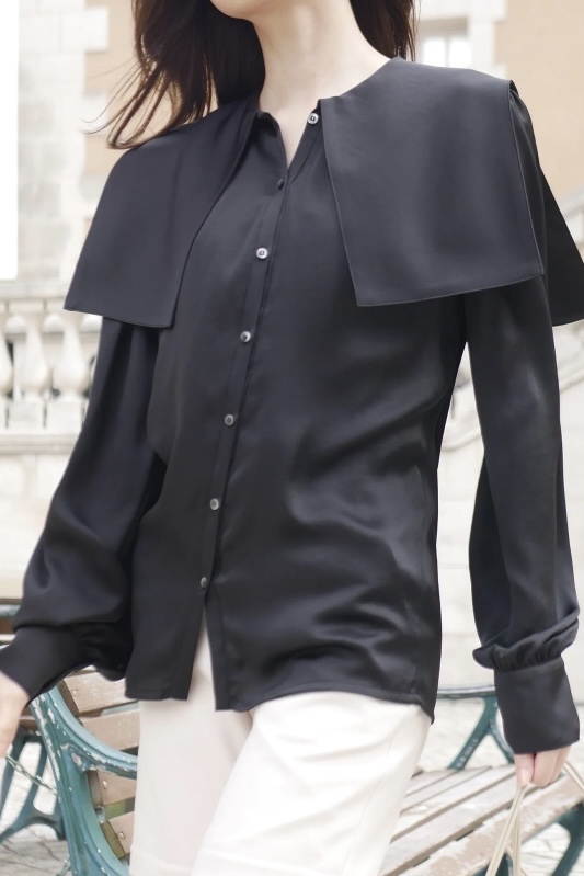 【MAISON ELLIE】satin sailor blouse