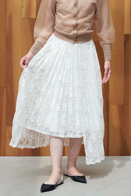 【MAISON ELLIE】lace pleats long skirt