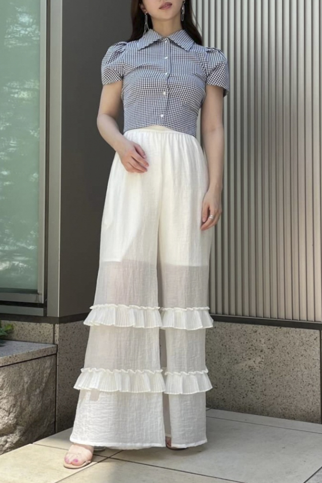 【HONEY MI HONEY】chiffon wide pants