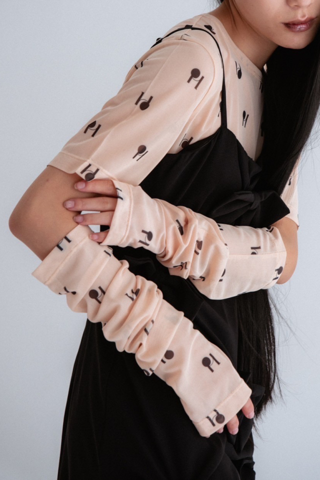 logo tulle two-way tops