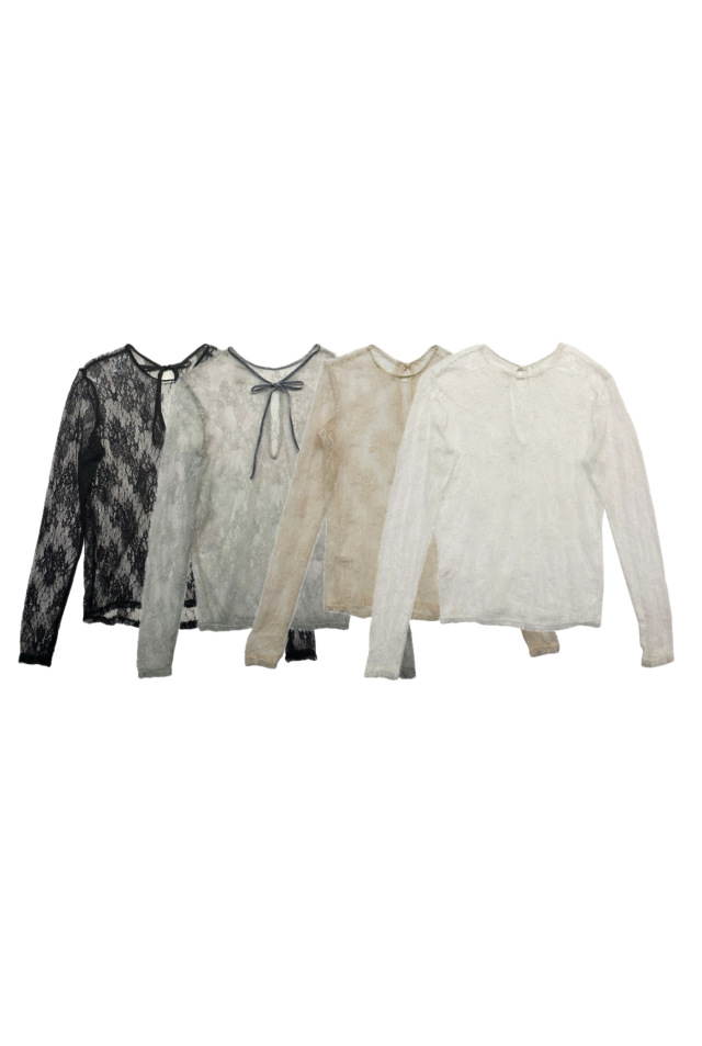 【HONEY MI HONEY】lace sheer tops
