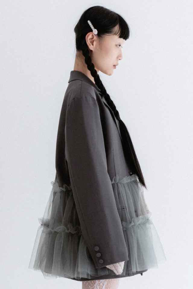 tulle peplum jacket