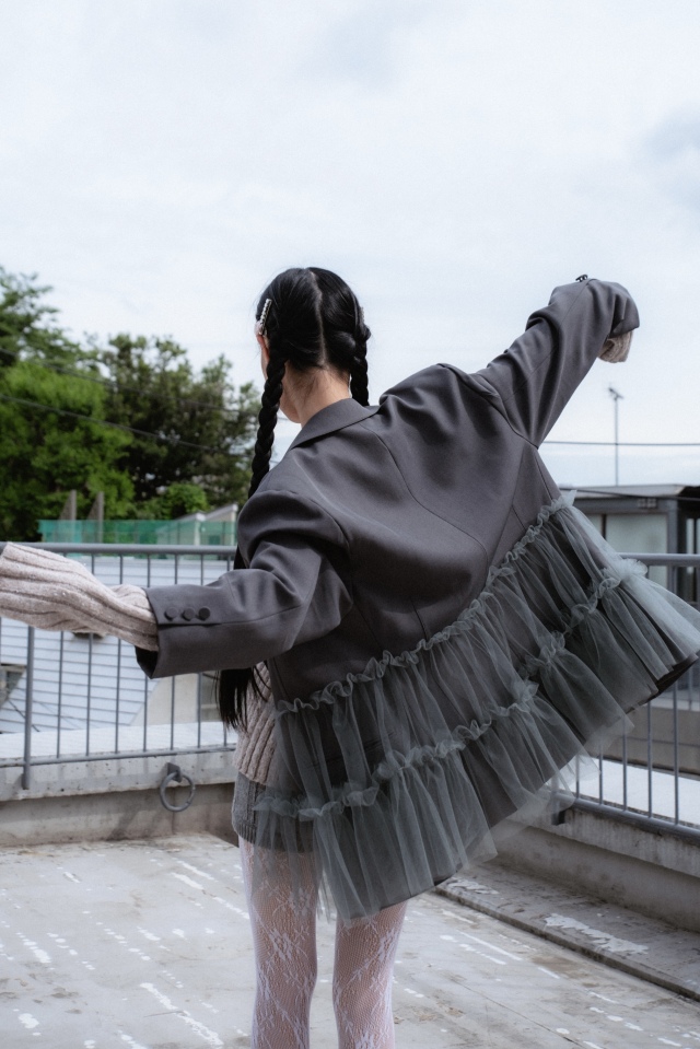 激安通販サイト 人気 tulle jacket peplum ジャケット・アウター