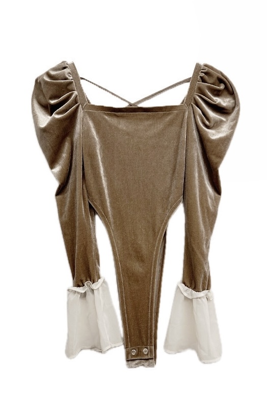 【HONEY MI HONEY】velour frill body suit velour frill body suit