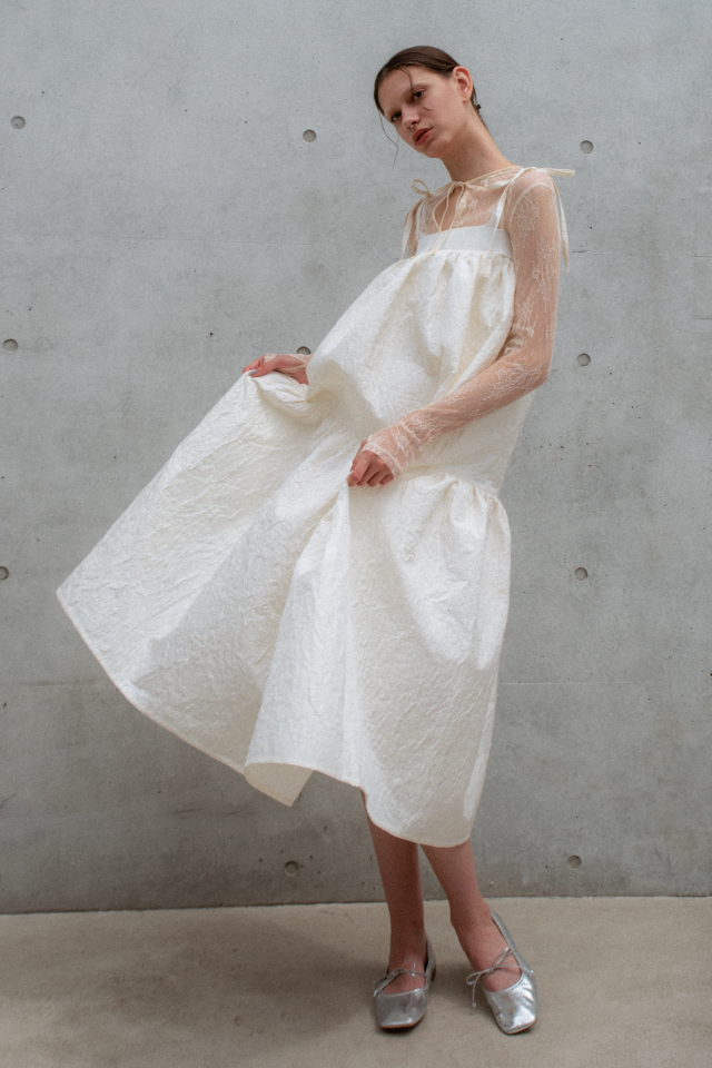 two-way jacquard tiered one-piece