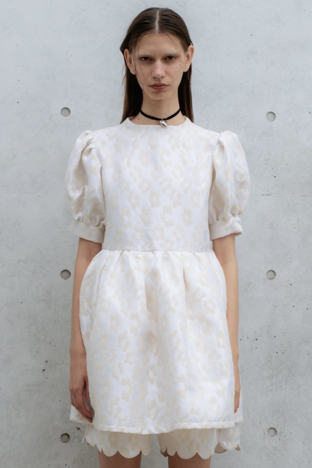 【HONEY MI HONEY】flower jacquard tunic one-piece