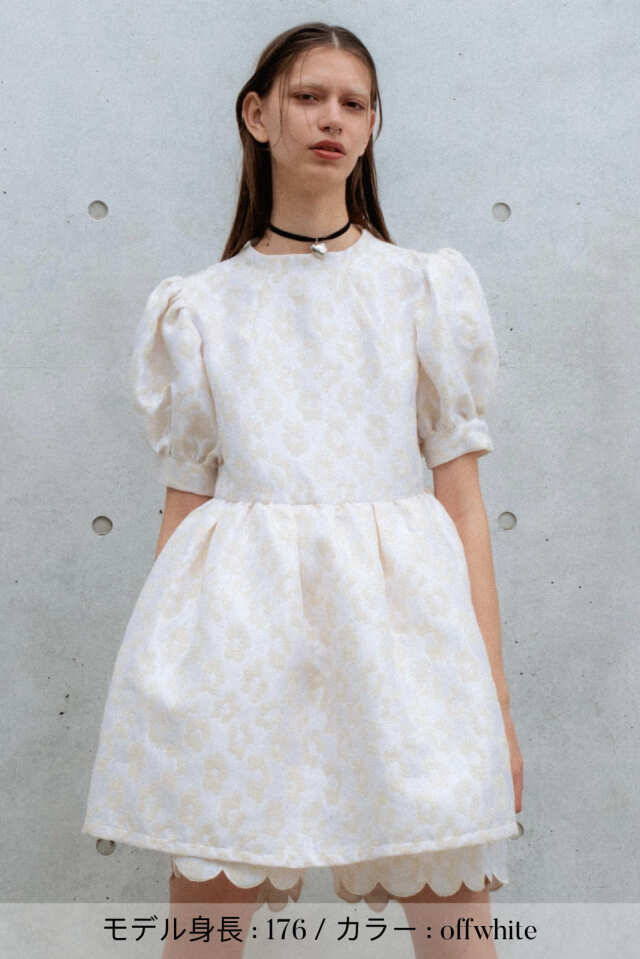 HONEY MI HONEY jacquard tunic one-piece （white