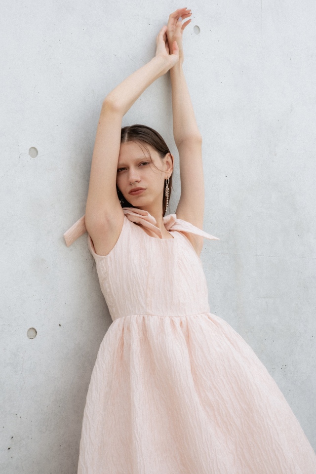 ワンピース organdie balloon ribbon one-piece organdie balloon ribbon one-piece