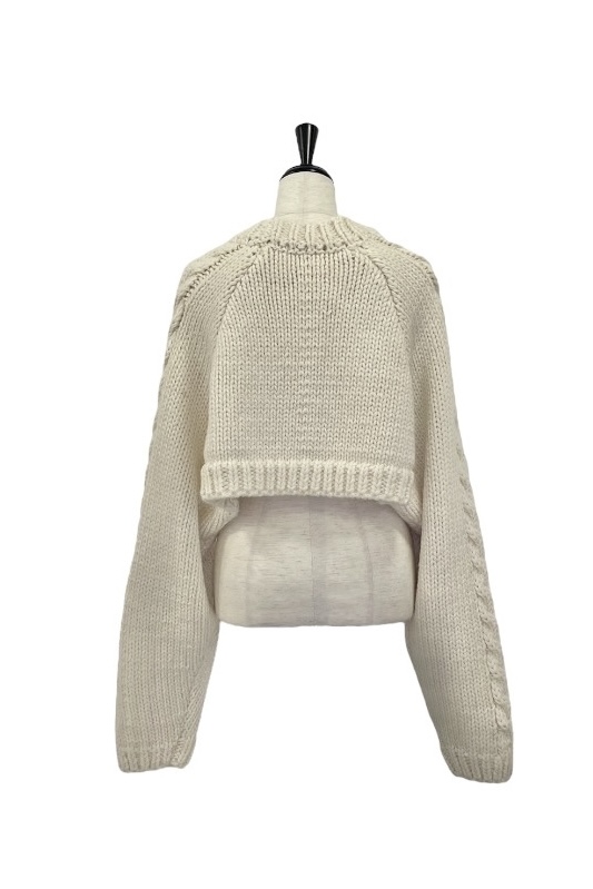 HONEY MI HONEY】cable knit ribbon bolero