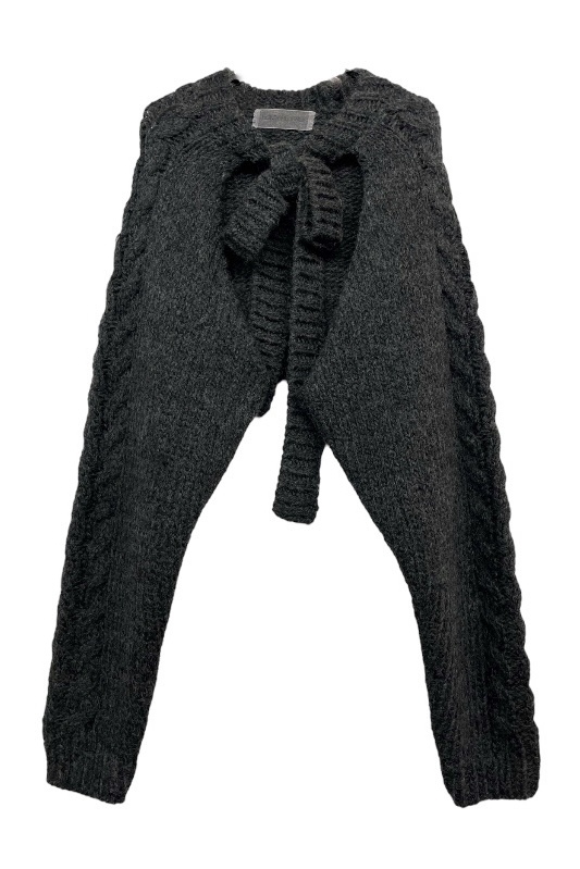 HONEY MI HONEY】cable knit ribbon bolero