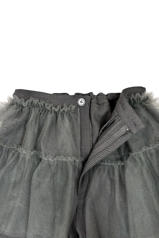 tulle peplum wide pants
