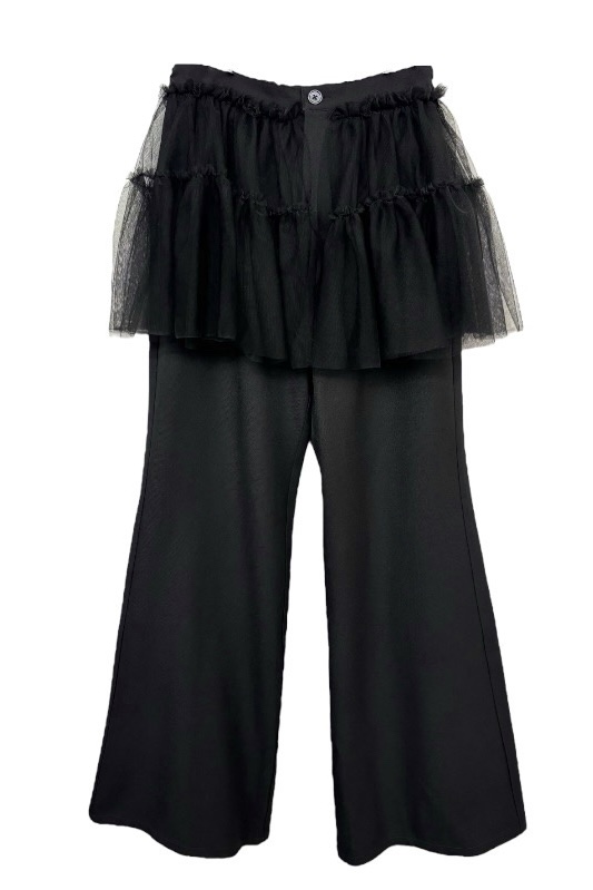 tulle peplum wide pants