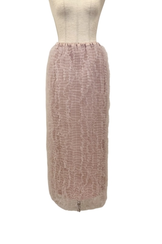 tulle frill straight skirt