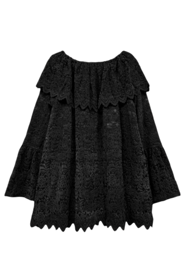 brush lace scallop tunic