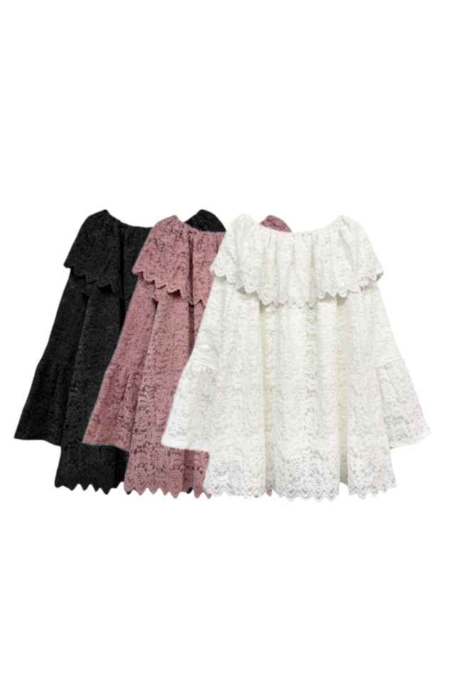 brush lace scallop tunic