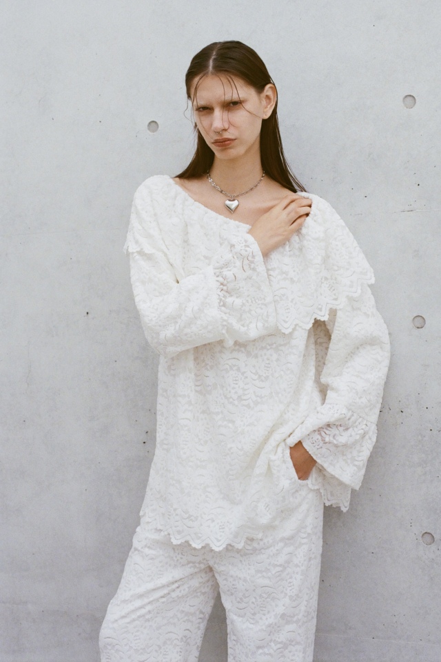 【HONEY MI HONEY】brush lace scallop tunic brush lace scallop tunic