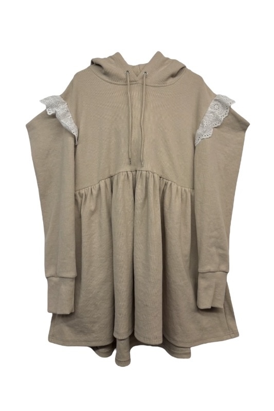 rib hoodie tunic one-piece