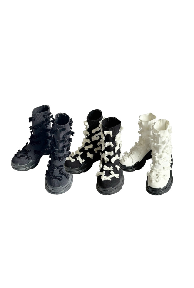 SALE！HONEY MI HONEYリボンニットソックスブーツ ribbon knit socks boots