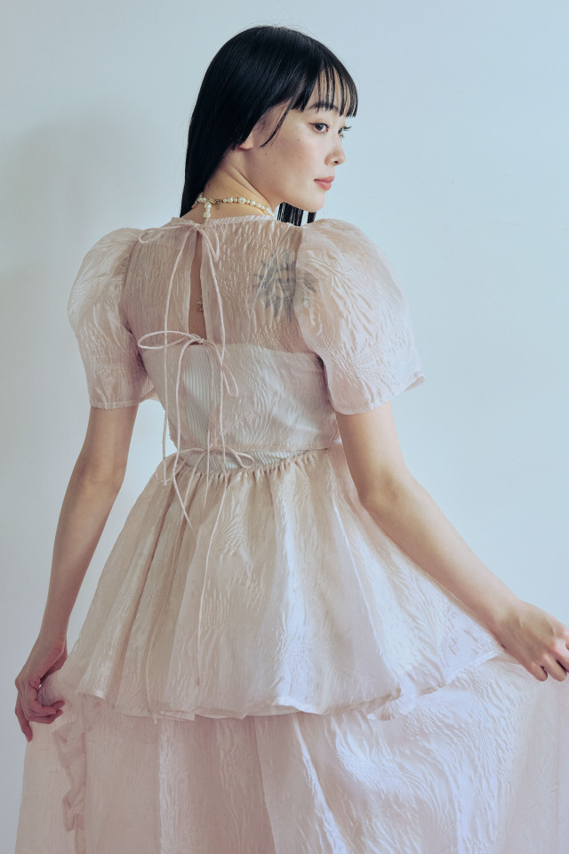 【HONEY MI HONEY】jacquard puff sleeve tunic