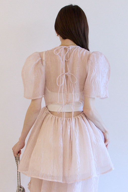 【HONEY MI HONEY】jacquard puff sleeve tunic