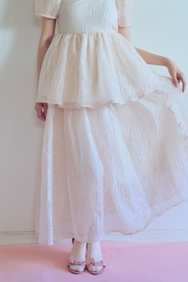 【HONEY MI HONEY】jacquard organdie frill skirt