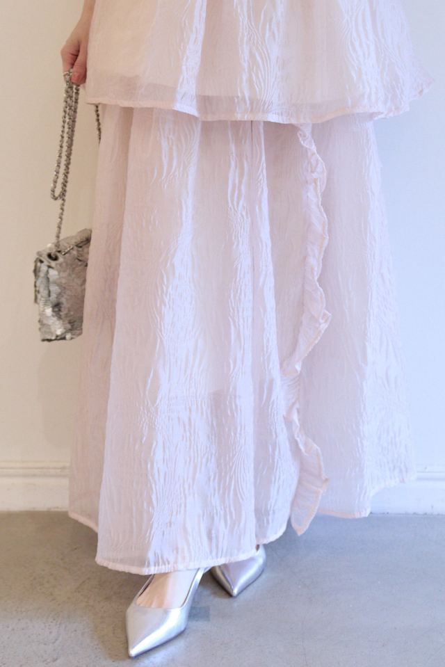 【HONEY MI HONEY】jacquard organdie frill skirt