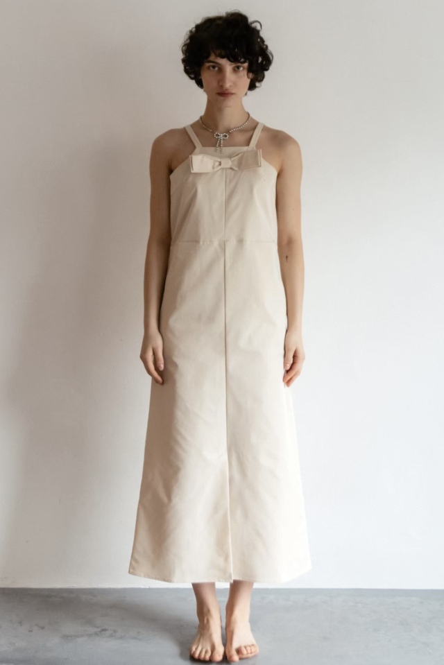 【HONEY MI HONEY】ribbon halter neck long one-piece
