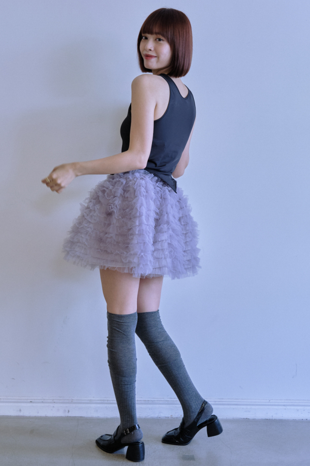 スカート HONEY MI HONEY tulle tiered mini skirt HONEY MI HONEY ボリュームたっぷりのチュール3WAYスカート