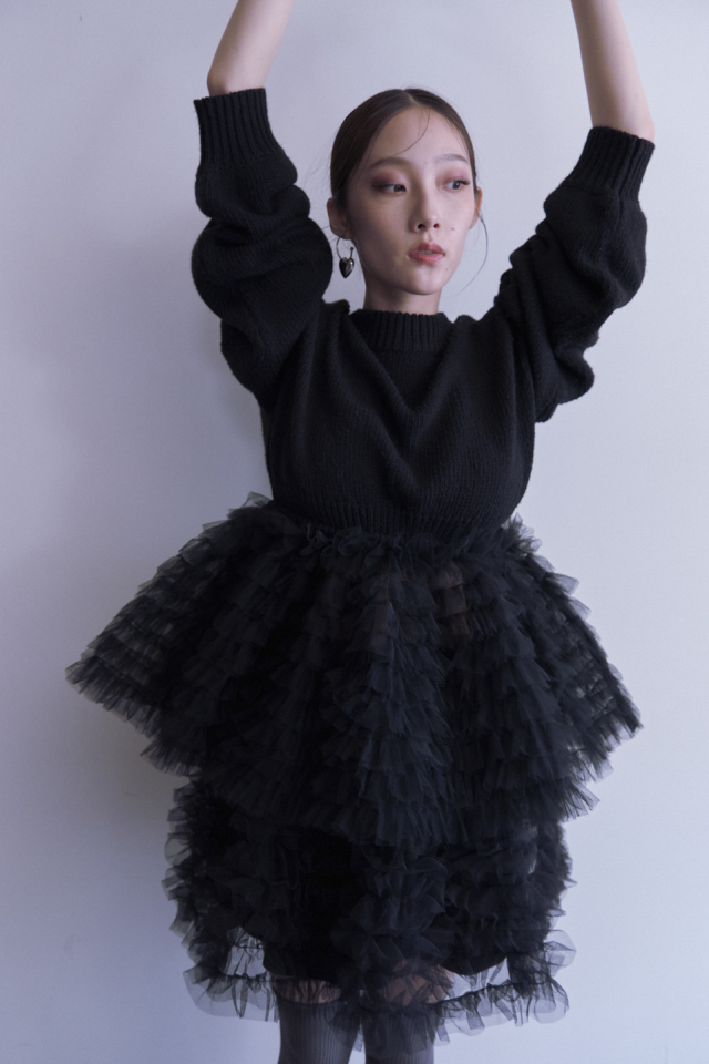 スカート HONEY MI HONEY tulle tiered mini skirt HONEY MI HONEY ボリュームたっぷりのチュール3WAYスカート