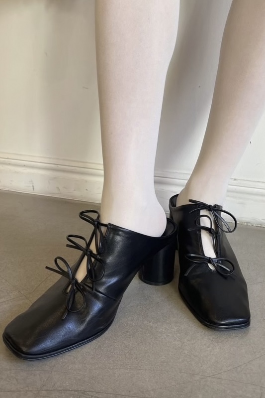 靴 HONEY MI HONEY ribbon square mule ribbon square mule