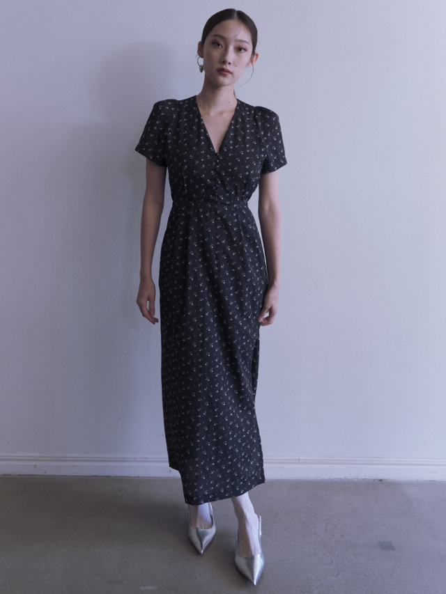 HONEY MI HONEY｜フローラルシフォンパフワンピース｜クラシカルに