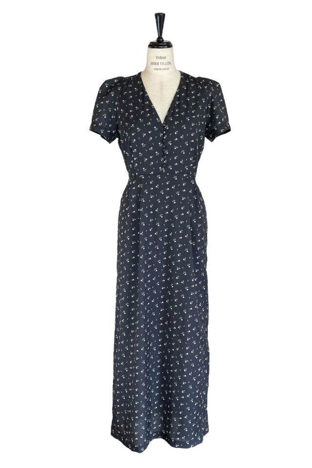 floral chiffon puff one-piece