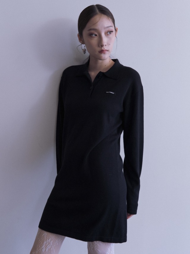 HONEY MI HONEY｜ロゴポロニットミニワンピース｜大人のほんのり