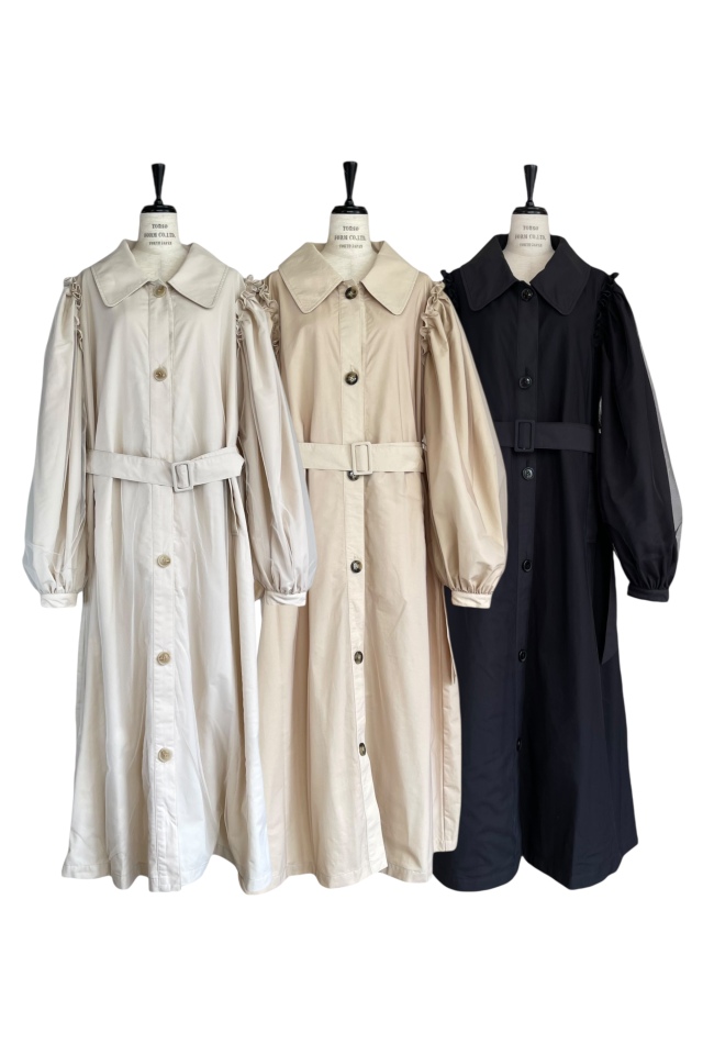 【美品】HONEY MI HONEY セーラー襟チュールトレンチコート tulle layered trench coat