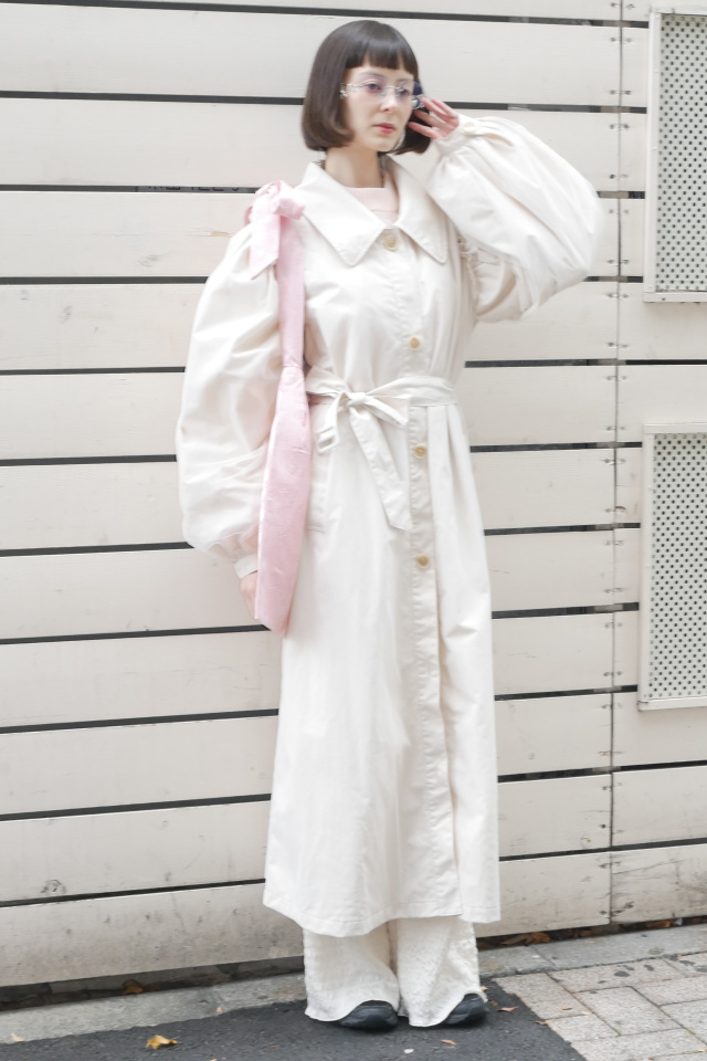 【HONEY MI HONEY】tulle layered trench coat