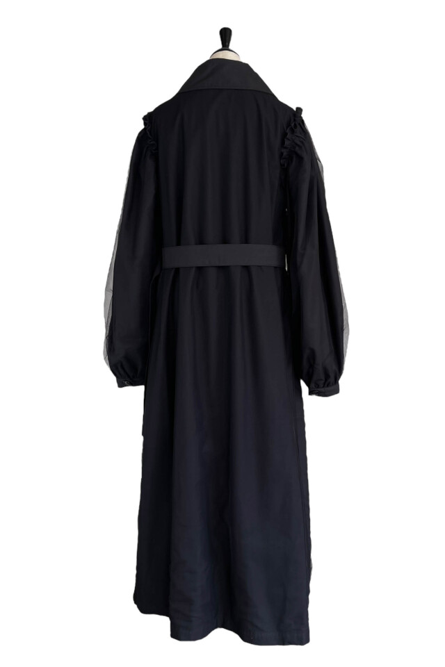 HONEY MI HONEY｜チュールレイヤードトレンチコート｜大人ガーリーな