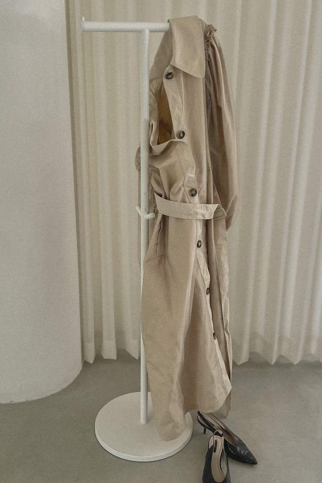 【美品】HONEY MI HONEY セーラー襟チュールトレンチコート HONEY MI HONEY sailor tulle trench coat （beige） -靴
