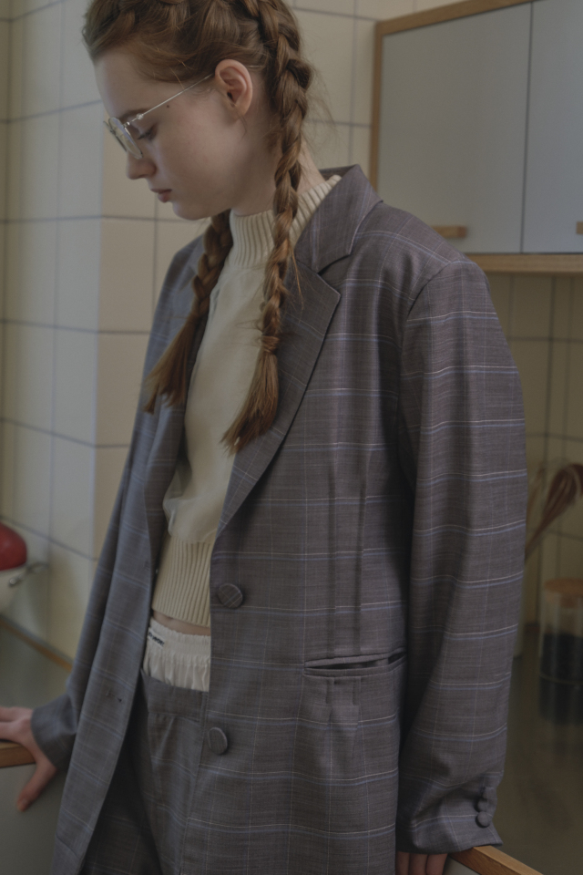 check waist shape jacket