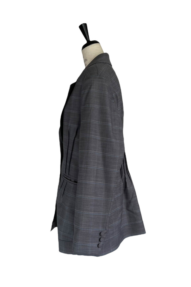 honey mi honey ♡ volume sleeve coat check waist shape jacket
