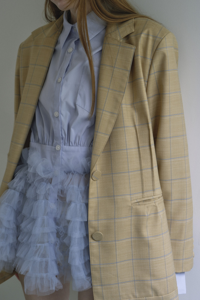 check waist shape jacket