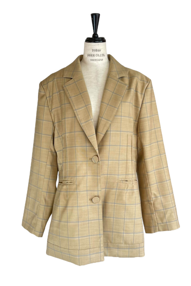 check waist shape jacket