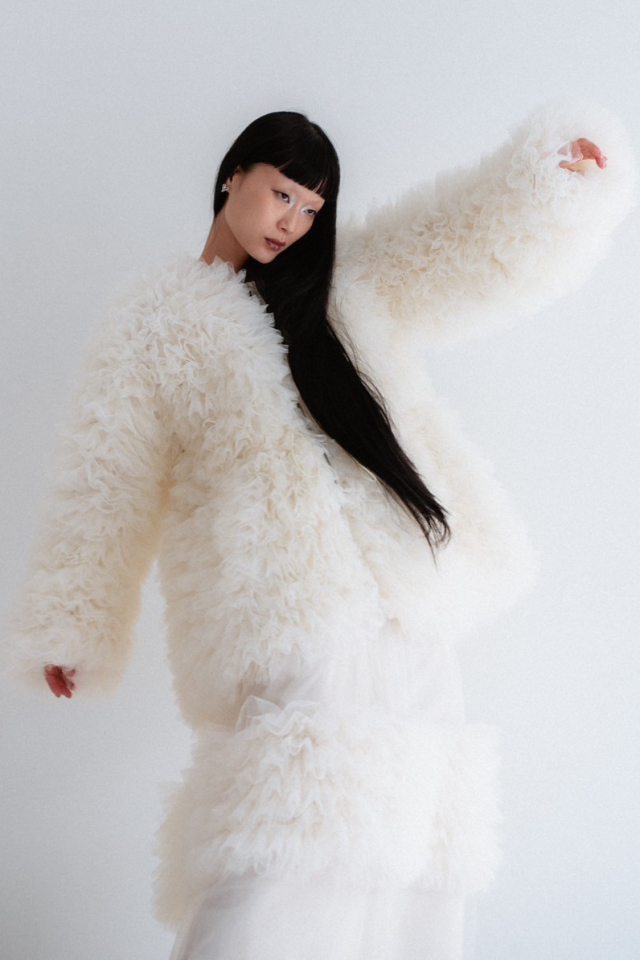 ジャケット・アウター honey mi honey tulle tiered blouson tulle tiered blouson